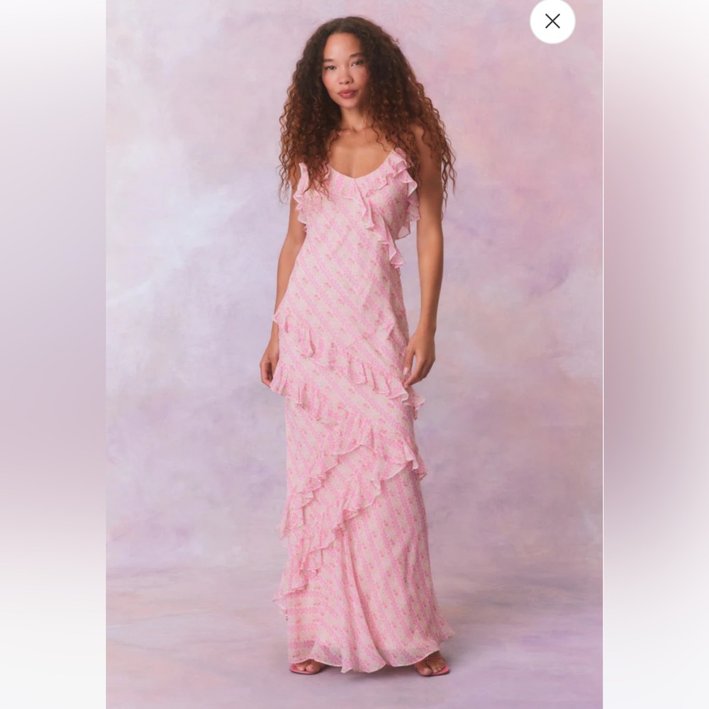 LoveShackFancy Rialto Fragrance Print Maxi Dress